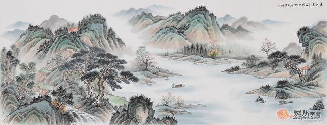 王宁新品六尺横幅仿古山水画《春色满园》【作品来源:易从网】