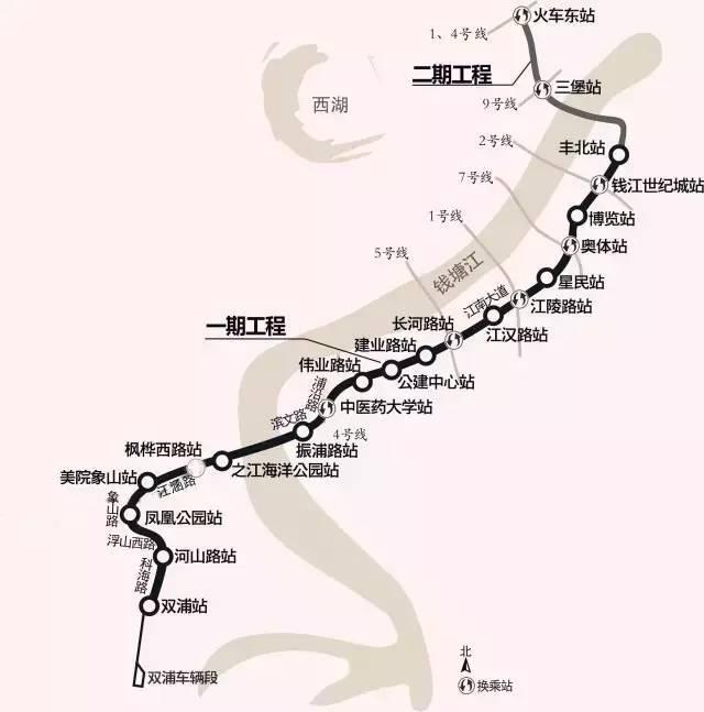 杭州地铁6号线多个站点近期施工 预计2019年开通