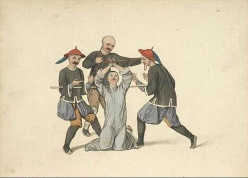 [洋人画笔下的清代栩栩酷刑]