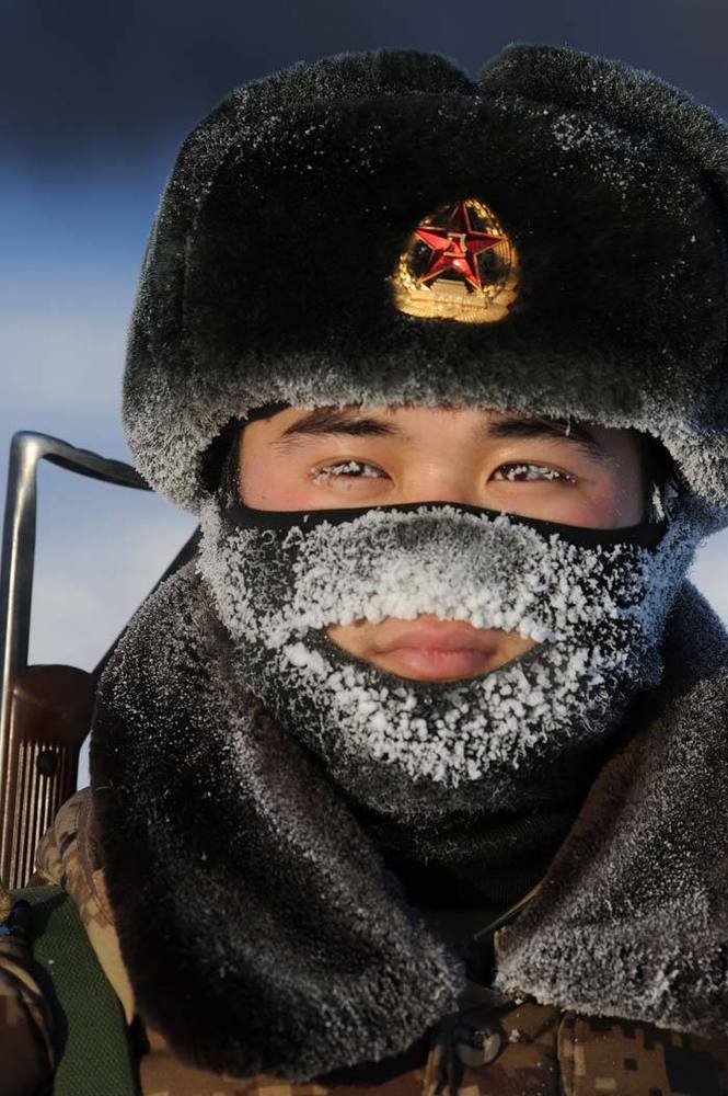 组图中国北极酷寒中的边防哨兵