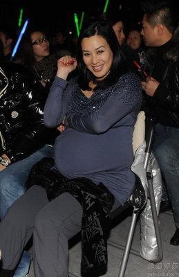 钟丽缇怀孕大肚子照片图片