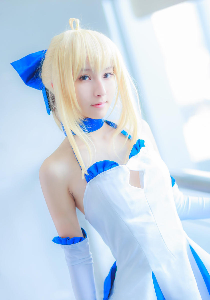 型月十年之saber lily藍百合禮服cos