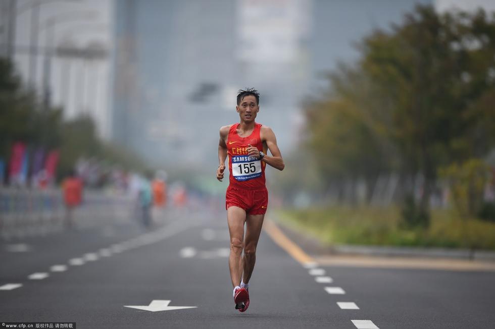 高清20公里竞走中国王镇打破亚运纪录摘金