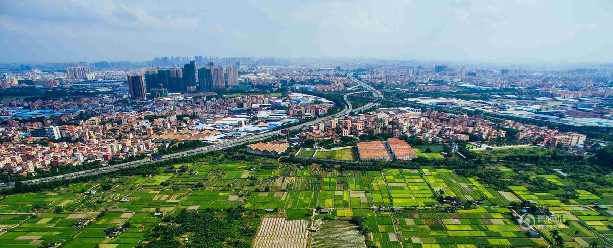 在大沥的云端行走 航拍国内最宽裕的乡镇