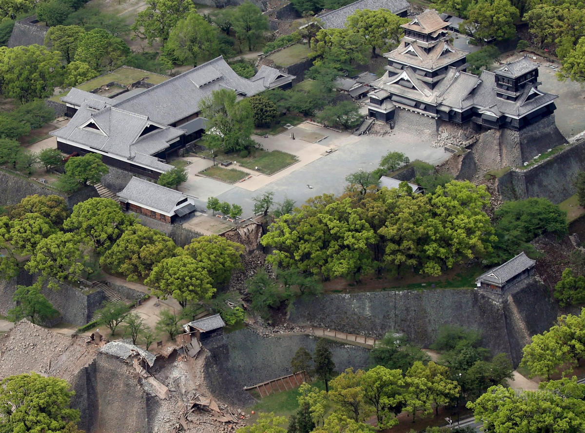 日本三大名城之一熊本城在地震中遭严重损毁 新闻 腾讯网