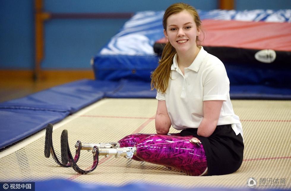 组图英无四肢女孩赢蹦床冠军演绎零缺点动作