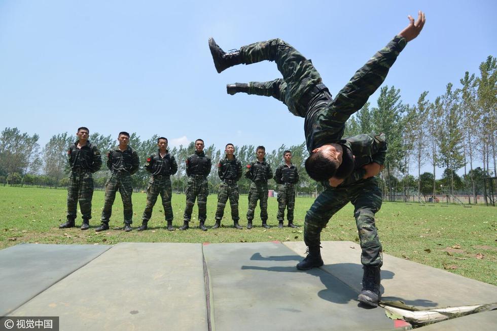 特战队烈日下苦练擒拿格斗技_体育_腾讯网