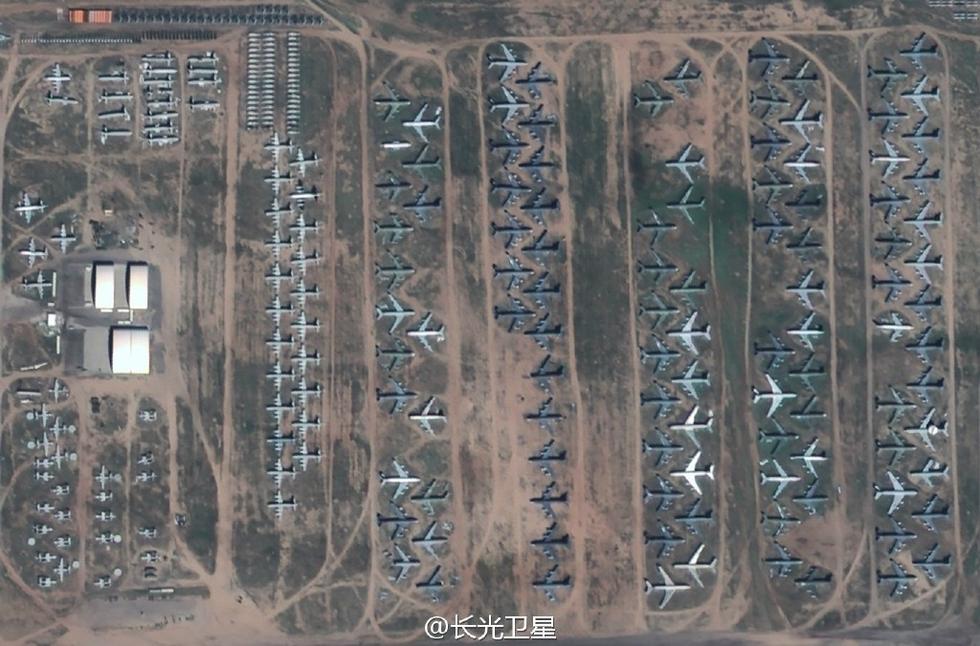 组图:中国卫星拍摄到美国飞机坟场