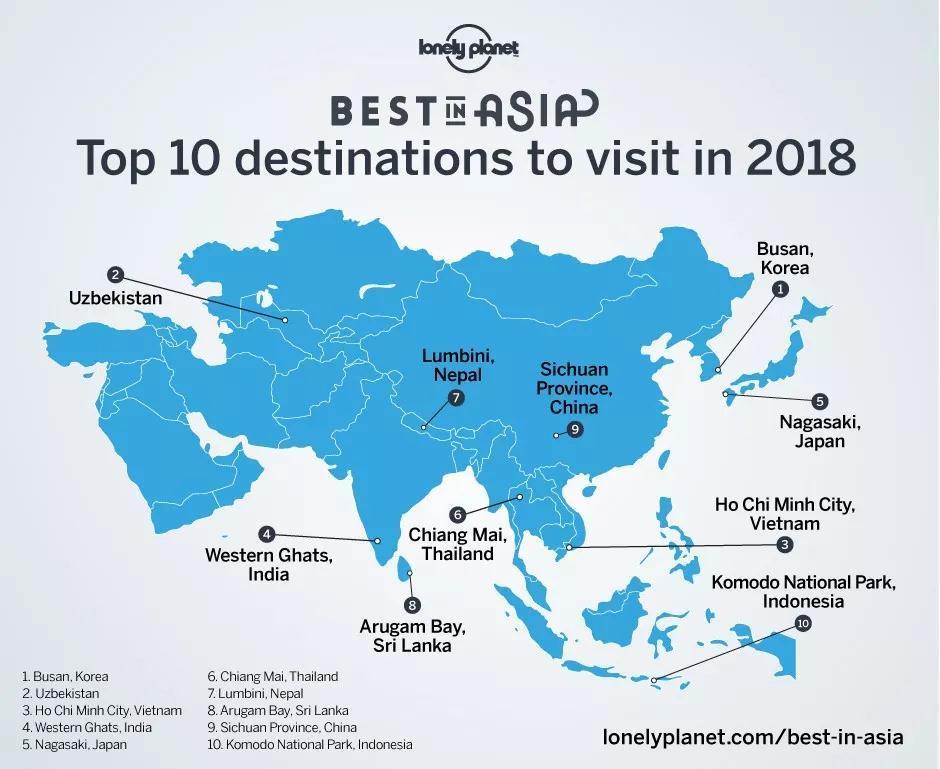 lonelyplanet公布2018亚洲最佳旅行目的地