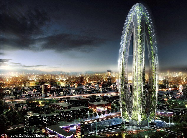 【转载】设计师打造出科幻版仿生摩天楼(组图)