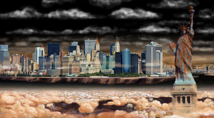 "漂浮"于木星表面的纽约市