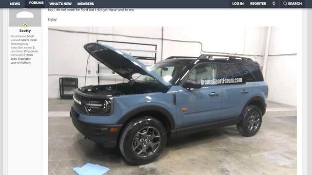 三种车型可选 全新福特Bronco中型SUV预告图