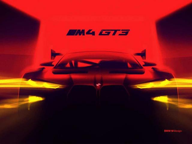 宝马全新M4 GT3预告图确认配备超大双肾格栅-图1