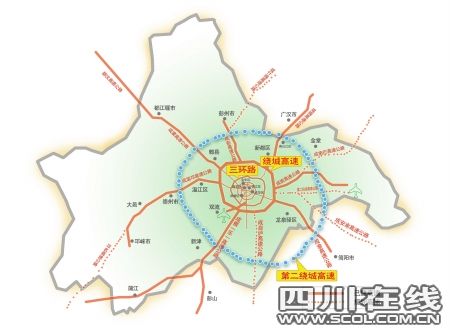 终于超过北京六环和重庆绕城了:成都明年开建第二条绕城高速路 2013年