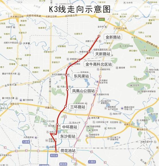 东沙街站为地面常规站台,中环路站,三环路站,凤凰山公园站,东风渠站