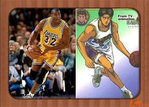 原型是罗德曼;"大猩猩"赤木刚宪的模板是"大猩猩"尤因;流川枫的模板