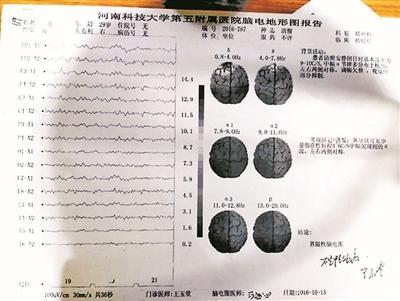 事後劉剛前往河南科技大學第五附屬醫院接受檢查的診斷結果