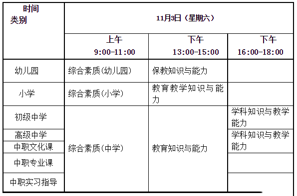 2018下半年重慶教師資格證筆試公告