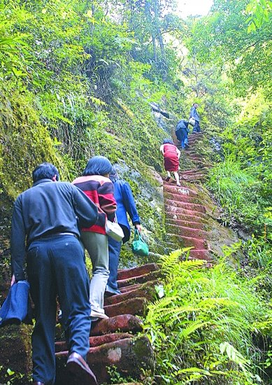 七夕节到四面山爱情天梯说情话
