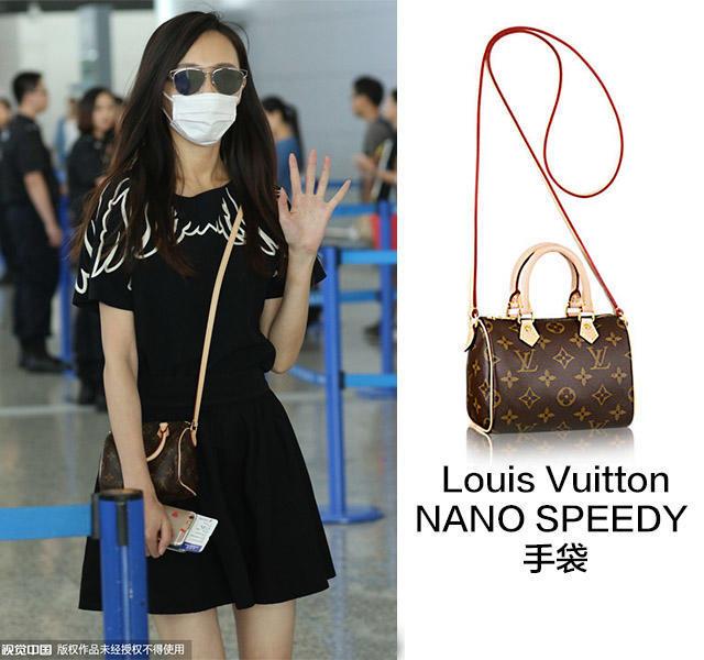 唐嫣机场背lv迷你包大秀美腿,"不败家非唐嫣"