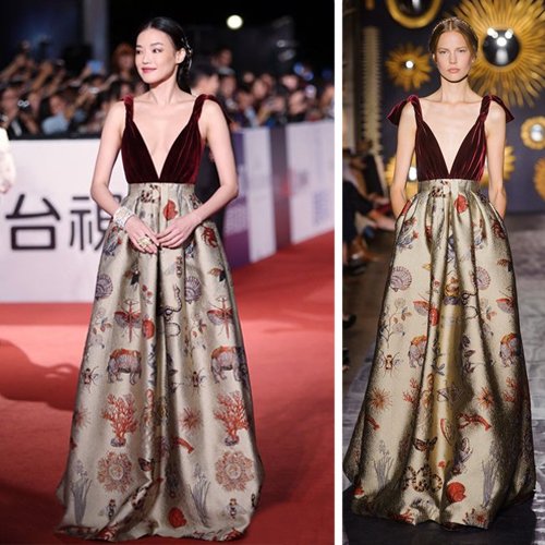 舒淇在第50届金马奖颁奖典礼上,穿valentino2013秋冬系列亮相红毯.