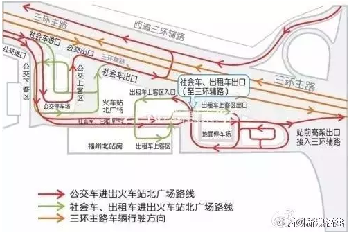 市政施工 今天起福州火車站南廣場不能走了