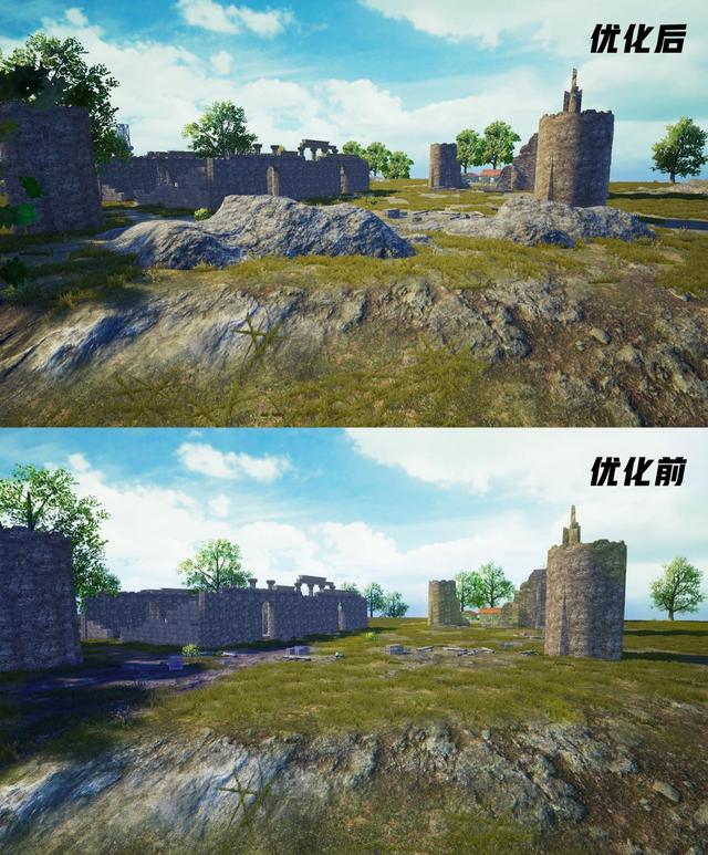 在军事基地原本空荡的海滩,现在增加了岩石和掩体,鸡友们的在这块区域