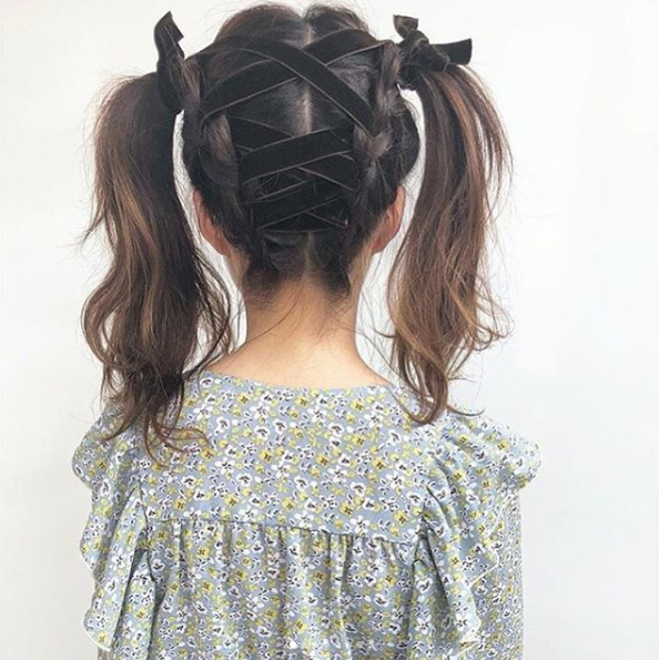 日系缎带编发 少女味超重!