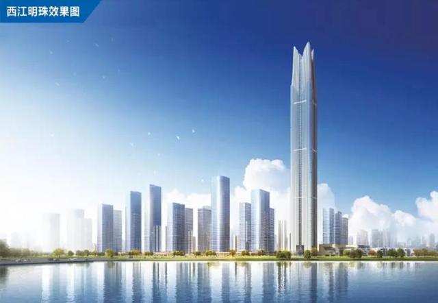 (完工后效果图 粤西 400米高的肇庆西江明珠项目,穿过长利涌