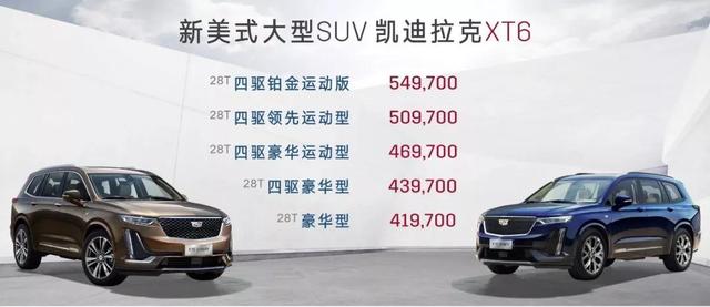 新美式大型SUV 凯迪拉克XT6尊崇上市 售价41.97-54.97万元