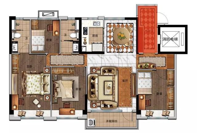 碧桂园yj140-6户型 装得下全家人梦想的好户型
