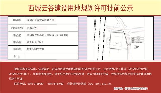 9.1-9.16 漯河10个住宅用地项目批前公示
