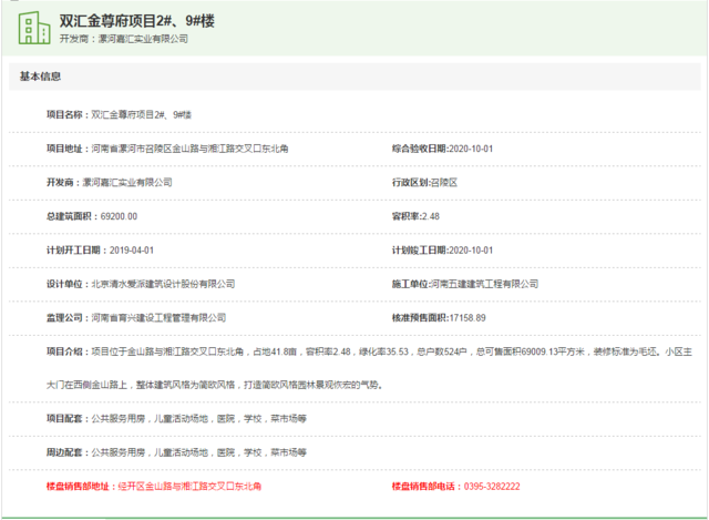 【最新】7.1-7.22 漯河新增15楼盘办理18个预售证