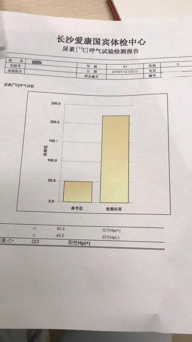 客戶在愛康的體檢報告單