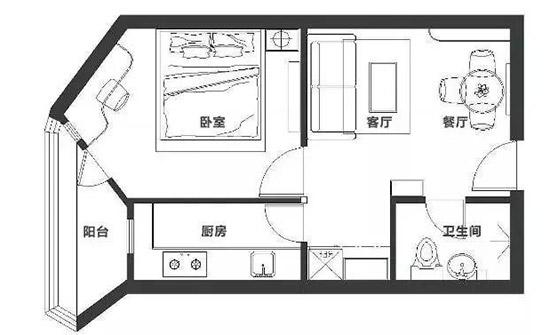 40平一居室 傳說中的古董房大變身