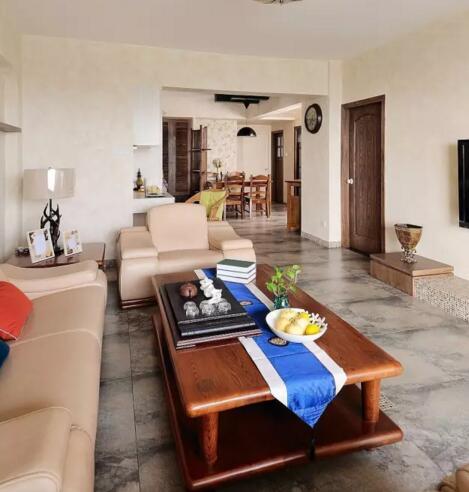 140㎡复古田园风巧用木栅格屏风打造格调空间