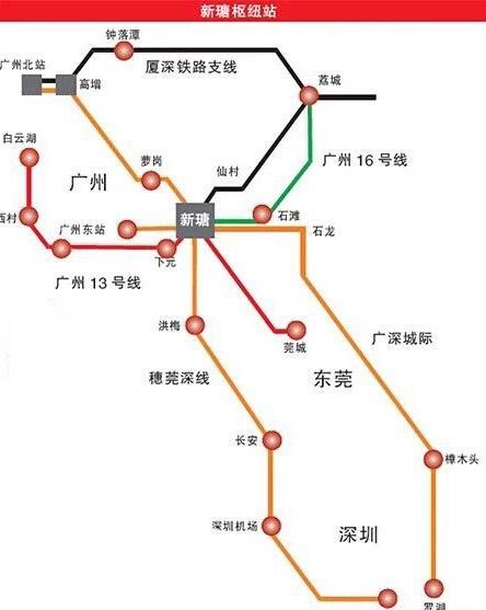广州新塘动车线路图图片