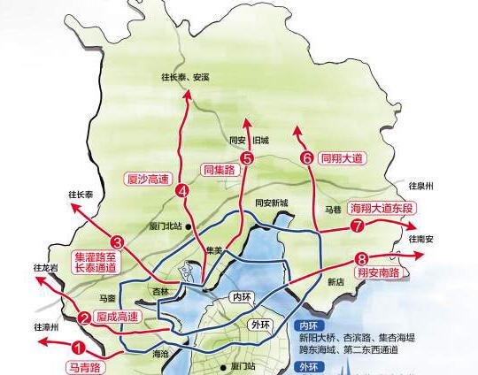 明年两环八射基本建成形成厦漳泉一小时交通圈