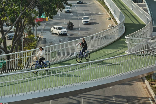 厦门空中自行车道优化升级后重新开放 更加安全舒适