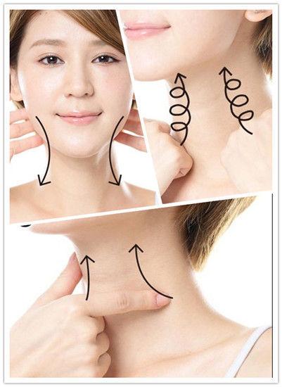 颈部按摩操: step.1 由耳后向下按摩排毒.