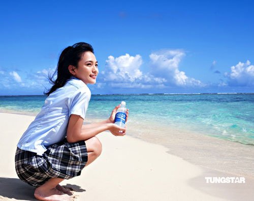 14岁美少女模特川口春奈海边代言宝矿力水特拍广告 14p 美图美女