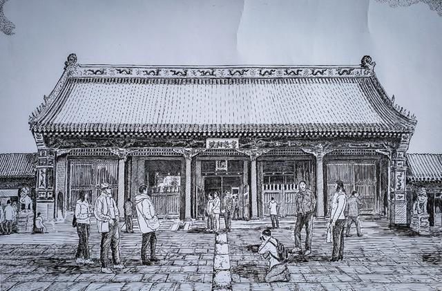 八旬老人用钢笔画沈阳 数万条线条展现故宫步行街全貌