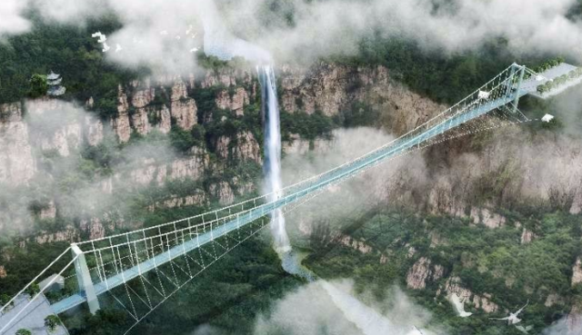 东北跨度最长的玻璃吊桥试营业