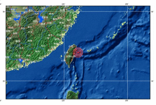 臺灣花蓮海域連續發生6.7級和5.0級地震--嵊泗新聞網