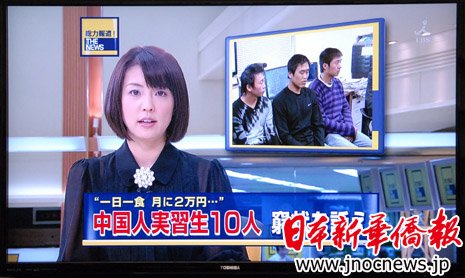 日本tbs电视台分别采访了10名研修生,所在企业"健阳"株式会社社长后