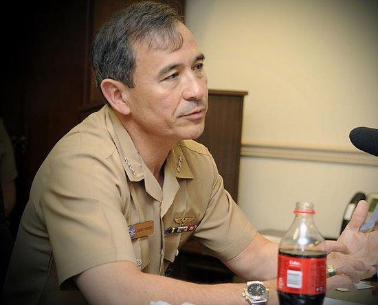 资料图:美国海军太平洋舰队司令小哈里·哈里斯海军上将,其母亲为
