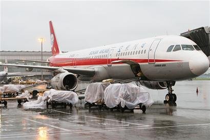 成都双流机场遭暴雨袭击 万名旅客滞留(图)