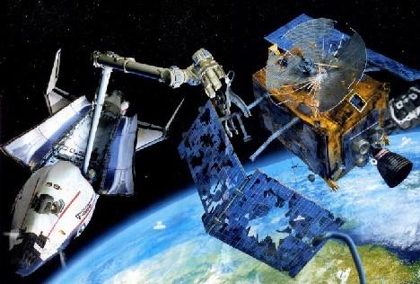 资料图:机械手清理太空垃圾想象图