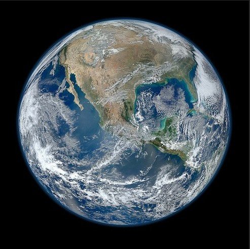 nasa发布最新地球夜景照片 酷似"黑色大理石"