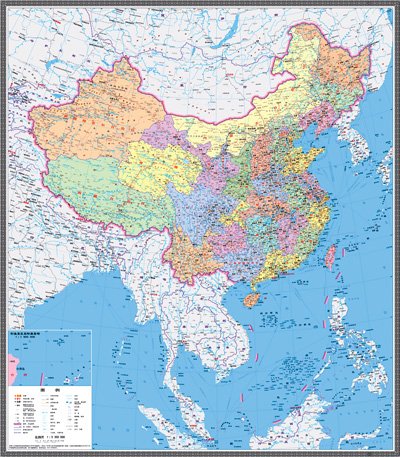 中国地图放大100倍图片